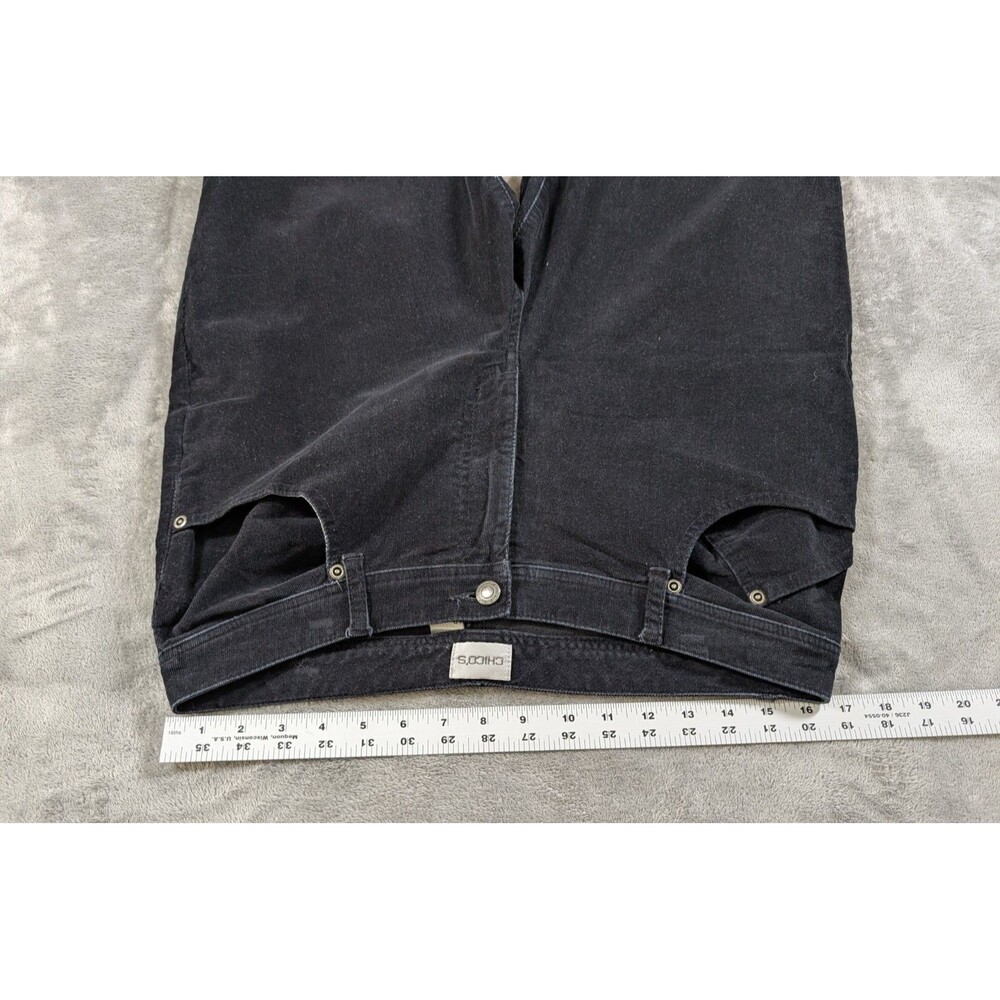 Vintage Chico's Corduroy Pants Womens 2 Reg Black Stretch Casual Minimalist - Picture 8 of 11